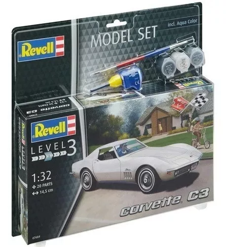 Set de maquetas Revell Corvette C3 1/32, 20 piezas, completo 67684