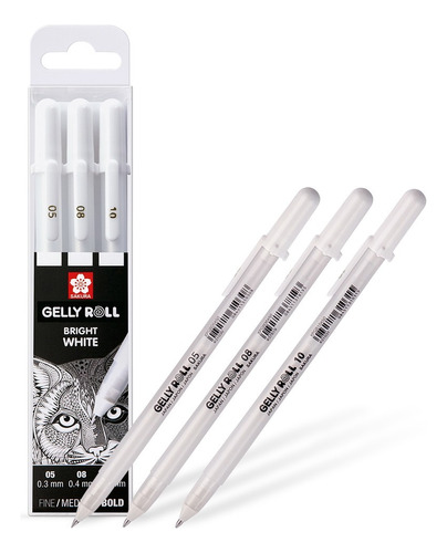 Sakura Pigma Boligrafos De Gel Blanco Juego 3 Unidades