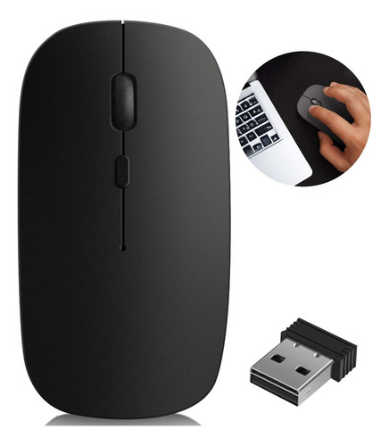 Mouse Inalambrico Portatil Recargable Ratón Silencioso 2.4g