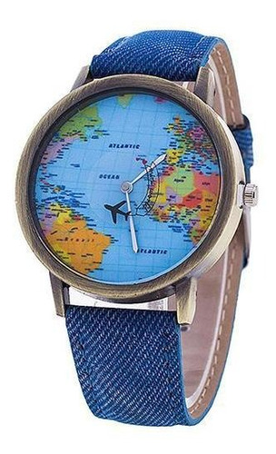 Reloj Mapamundi (azul)
