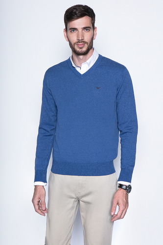 Melange Sweater Smart Casual L/s Azul Fw2024 Ferouch