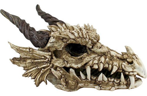 Diseño Toscano Stoker's Moors Dragon Skull Gothic Garden Sta