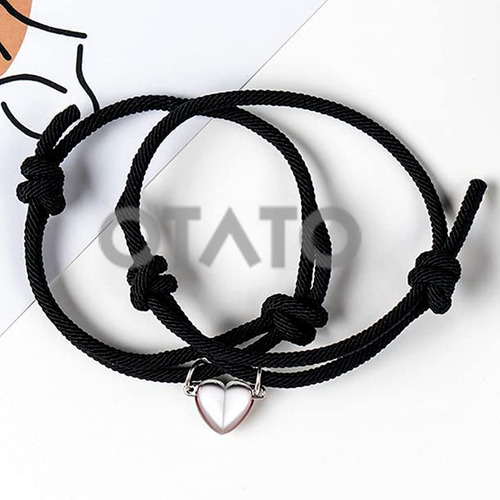 Imagen 6 de 10 de Pulsera Para Parejas Iman Dije Corazon Para Compartir