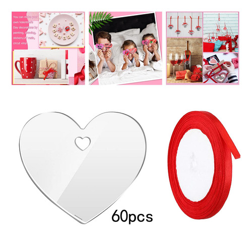 Llavero De Acrílico Transparente En En Forma De Corazón
