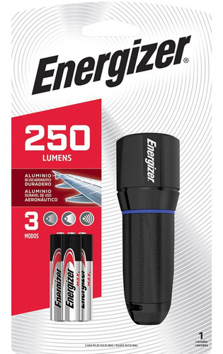 Energizer Linterna 250 Lúmenes - 3 Modos + 3 Pilas Aaa 