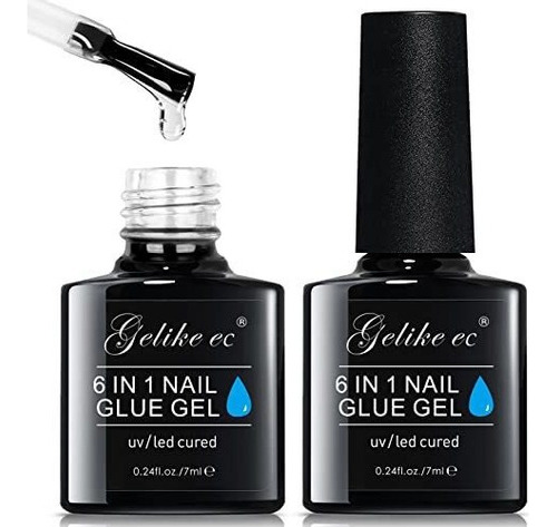 Gelike Ec 2 Piezas De Gel De Pegamento Para Uñas 6 En 1 Par