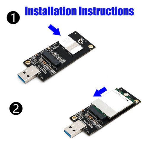 Z Adaptador Usb M2 Ngff (m.2) Key B A Usb 3.0 Con Sim 6