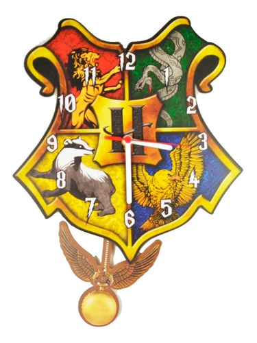 Imagem 1 de 3 de Relógio Parede Pêndulo Harry Potter