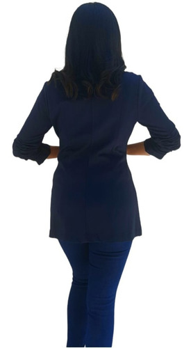 Imagen 4 de 8 de Saco Blazer Mujer Manga 3/4 Formal Casual Cuello Solapa