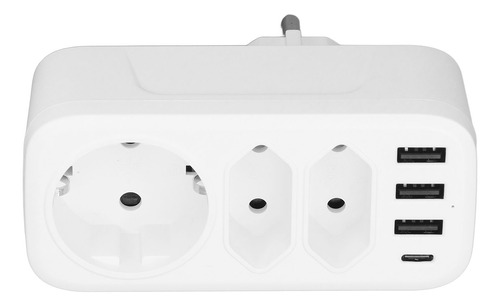 Enchufe 7 En 1, Adaptador Triple De 3 Vías, 3 Puertos Usb