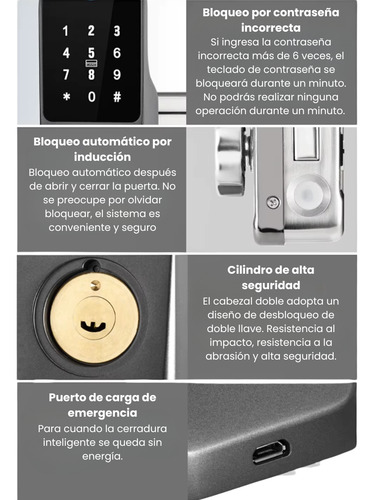 Cerradura Biometrica Inteligente Cerrojo Control Remoto Wifi Veoquiero