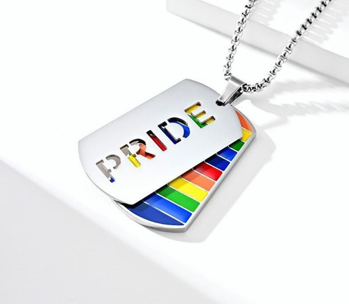 Chic Gay Lgbt Paz Arcoíris Colgante Collar Cadena Boda