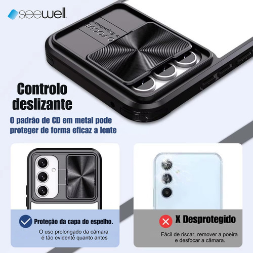 Capa Capinha Case Anti Impacto Com Proteção Na Câmera Slide Para Galaxy S25 - Cor Azul