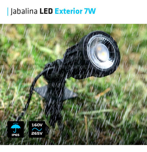 Lampara Led Estaca 7w Foco Exterior Jardin Jabalina Luz Fria