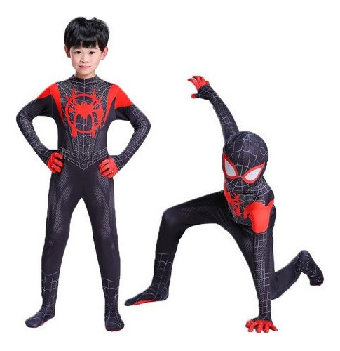 Cosplay Niños Adulto Traje Traje Spiderman Miles M