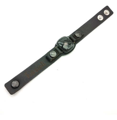Imagen 5 de 5 de Pulsera Soda Burbuja Cuero Vidrio