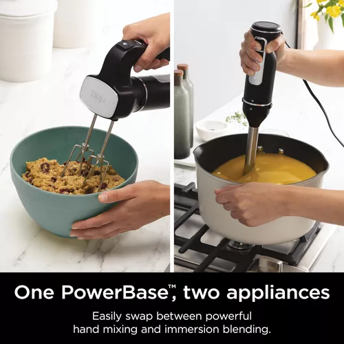 Ninja CI101 Foodi Power Mixer System, batidora de mano de 750 vatios de  pico y mezclador de mano combinado con batidor y batidores, recipiente de