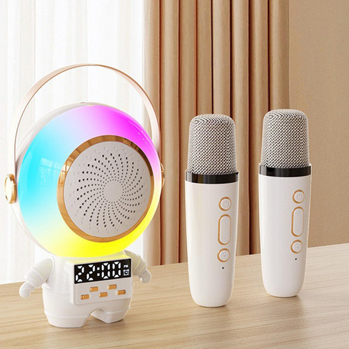 . Máquina De Karaokê Com Microfones E Luzes 2 Microfones