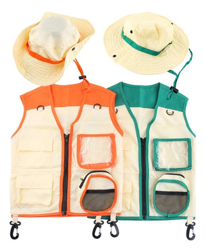 Kit Explorador Al Aire Libre Para Niños, Juego De Chaleco Y Sombrero, Kit De Explorador, Juego De Rol, Cosplay Para Explorador De Insectos, Zookeeper