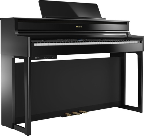 Piano Digital C/mueble Roland Hp704pe Negro Pulido Brillante