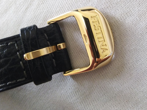 Relógio Festina F16580 Dourado Feminino Pulseira Couro
