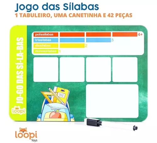 Jogo Educativo Leitura Divertida 2 Sílabas