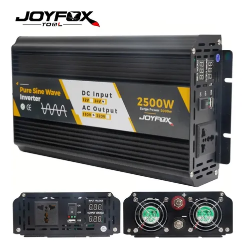 Joyfox Inversor Energia Onda Senoidal Pura 2500w Pico 5000w 24v Para 110v 60hz Usb Conversor Transformador Tensão