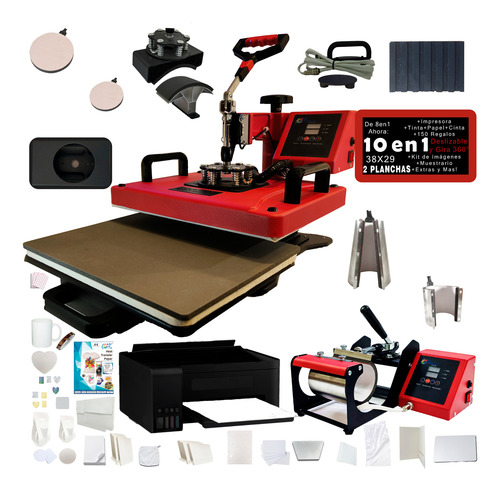 Combo 8 En 1 Impresora Sublima Sublimación Oferta 1 2plancha