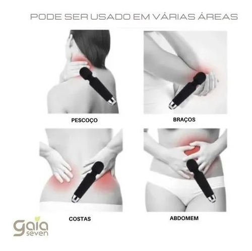 Imagem 3 de 10 de Massageador Varinha Mágica Potente Usb 6000 Rpm