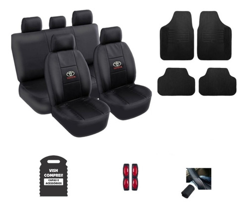 Kit Capas De Banco Couro Tapetes Volante Hilux 2016/2017