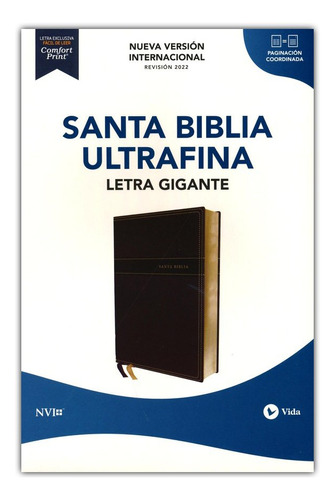 Biblia Nvi 2022 Ultrafina Letra Gigante Leathersoft Negro