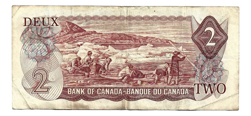 Nvs-billete Canadá 2 Dólares 1974 Reina Isabel I I (Usado)