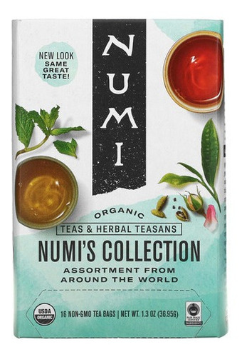 Numi Tea, Orgánico, Tés E Infusiones De Hierbas, Colección, 16 Bolsitas Sin Gmo, 1.26oz (34.7g)