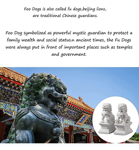 Feng Shui Wealth Prosperity Par De Peking Fu Foo Dogs Statue