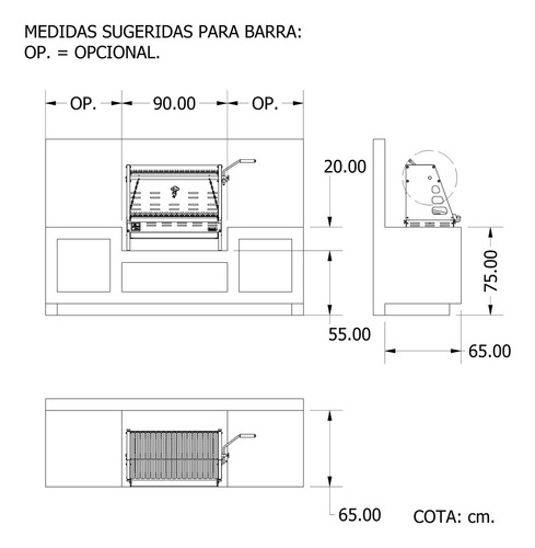 Hobby Grill Asador De Carbón Tango Ii Elite Empotrable Color Negro