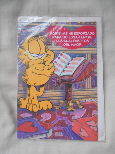 Tarjeta Cumpleaños Amor Garfield Hallmark Village Paws 2003