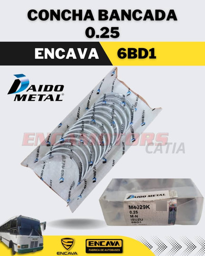 Concha Bancada 0.25 Encava 6bd1, Daido Metal