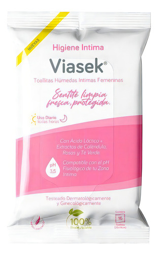 Viasek Toallitas Húmedas Intimas Femenin