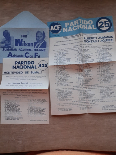 Elecciones 1984 Lista 25  Partido Nacional-a.c.f.