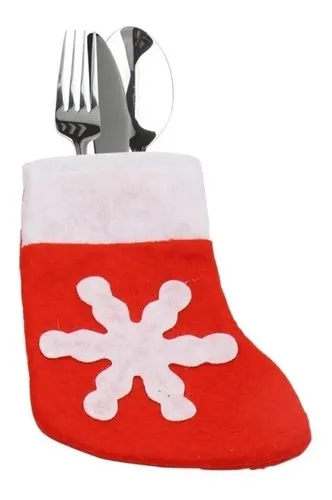 10 Unids Calcetines Navideños Decorativos Navidad Copo Nieve