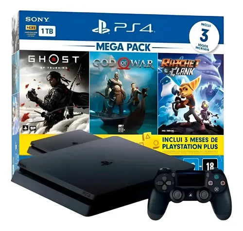 Sony Playstation 4 Slim 1tb + 3 Jogos +nf | Parcelamento sem juros