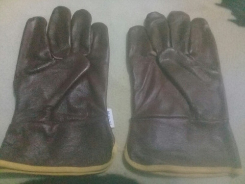 Guantes De Carnaza Color Marron Nuevos