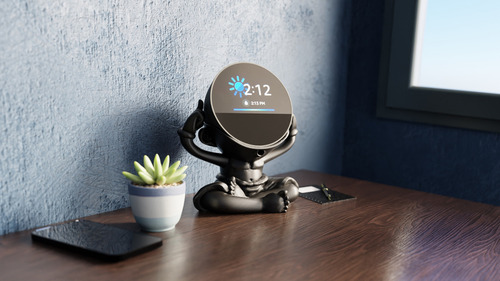 Splin Suporte Base De Mesa Alexa Para Echo Spot - Guru Spot Cor Preto