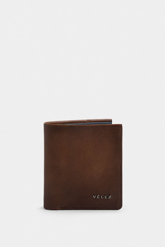 Billetera Vélez De Cuero Para Hombre Silueta Slim Miel 