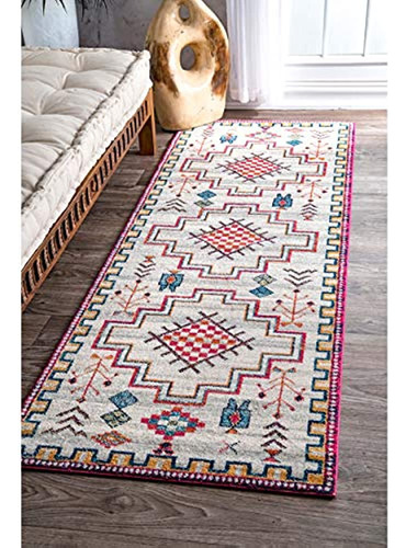 Nuloom Richelle Tribal Medallion Runner Rug, 2' 8  X 8', Sil