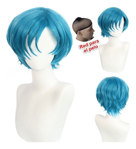 Para Peluca Corta Azul Para Cosplay De Sailor Mercury