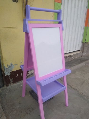 Caballete Pizarra Acrílica Con Porta Rollo Para Niños
