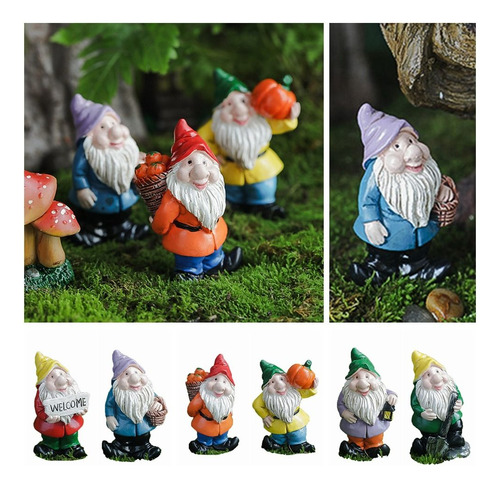 2 Minifiguras De Gnomos Multicolores