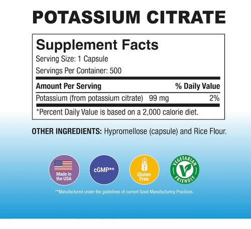 Puregen Labs Citrato De Potasio 99 Mg De Suplemento Elementa