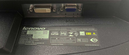 Monitor Lenovo E2003ba, 19.5 Polegadas - Lcd Cor Preto 127/220v - Bom (Recondicionado)